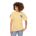 Blue Skeleton Cat Graphic Tee - Cute Creepy Kitty Shirt - 100% Cotton