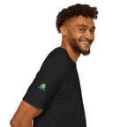 Brain Frog Design Signature T-Shirt - Small Green Brain Frog Logo Tee (Front Chest & Sleeve) - 100% Cotton