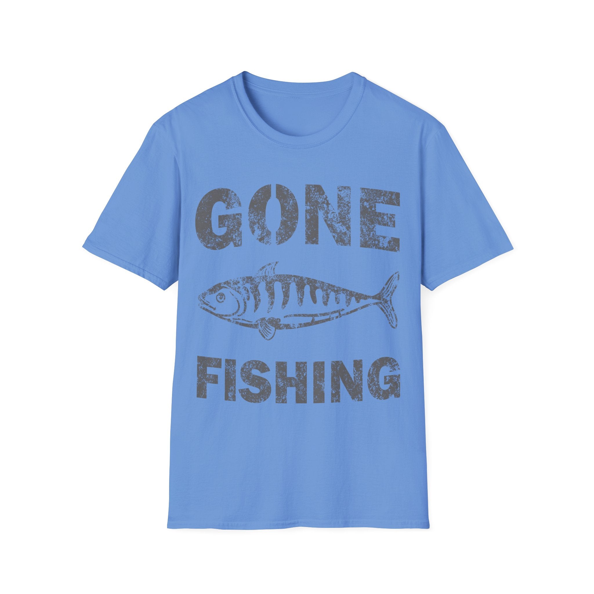 Gone Fishing T-Shirt — Distressed Vintage Fish Graphic, Fishing Gift for Anglers - 100% Cotton / Cotton Blend