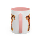 Irish Terrier Dog Portrait Accent Coffee Mug - Cute Terrier Face Ceramic Coffee Cup (11/15oz)