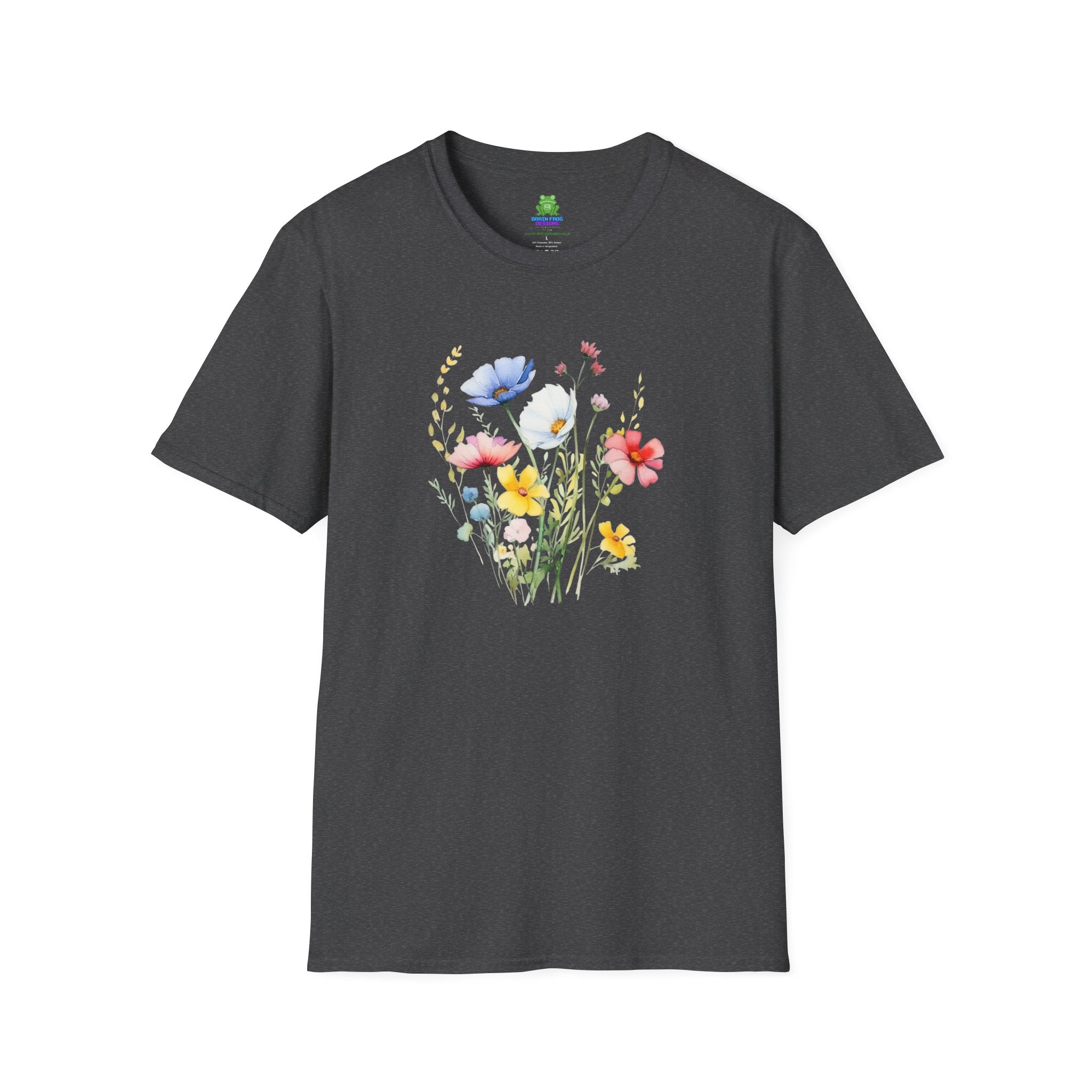 Floral Wildflower Bouquet T-Shirt - Pastel Garden Graphic Tee - 100% Cotton