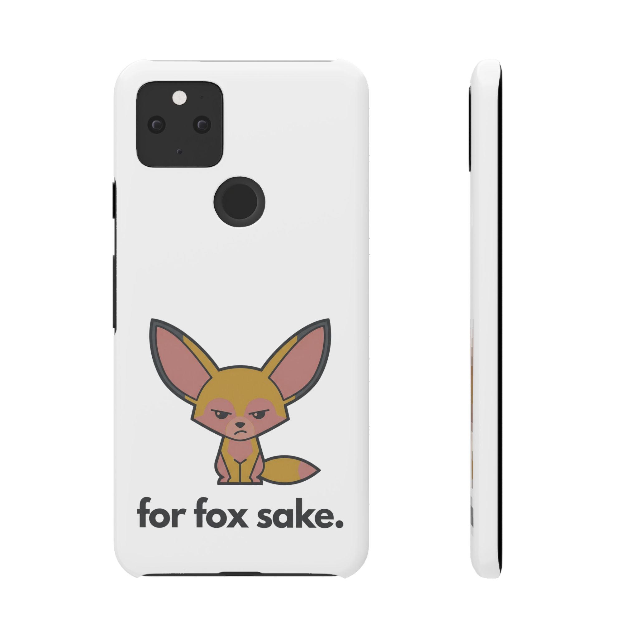 Phone Case — Cute 'for fox sake.' Cartoon Fox Protective Snap Case