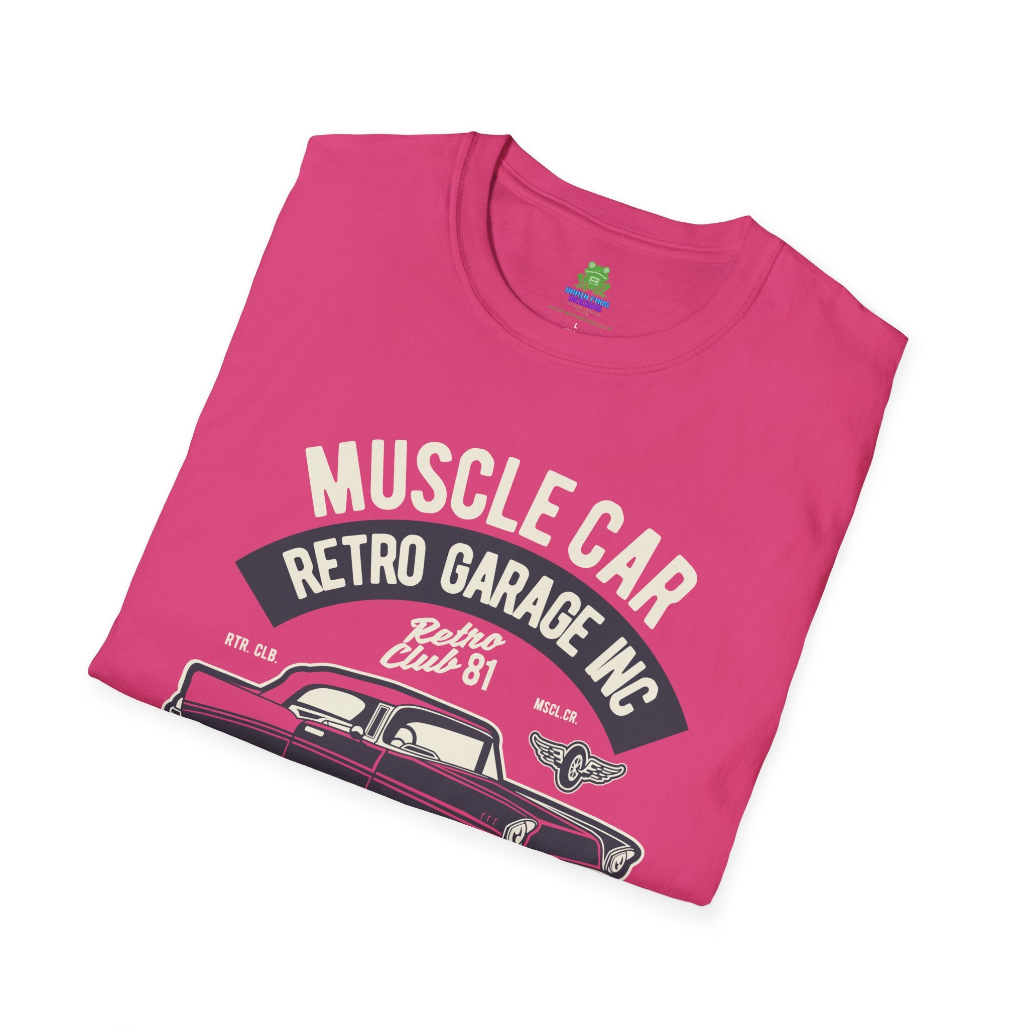 Retro Garage Muscle Car T-Shirt - Classic Speedway Vintage Auto Tee -100% Cotton
