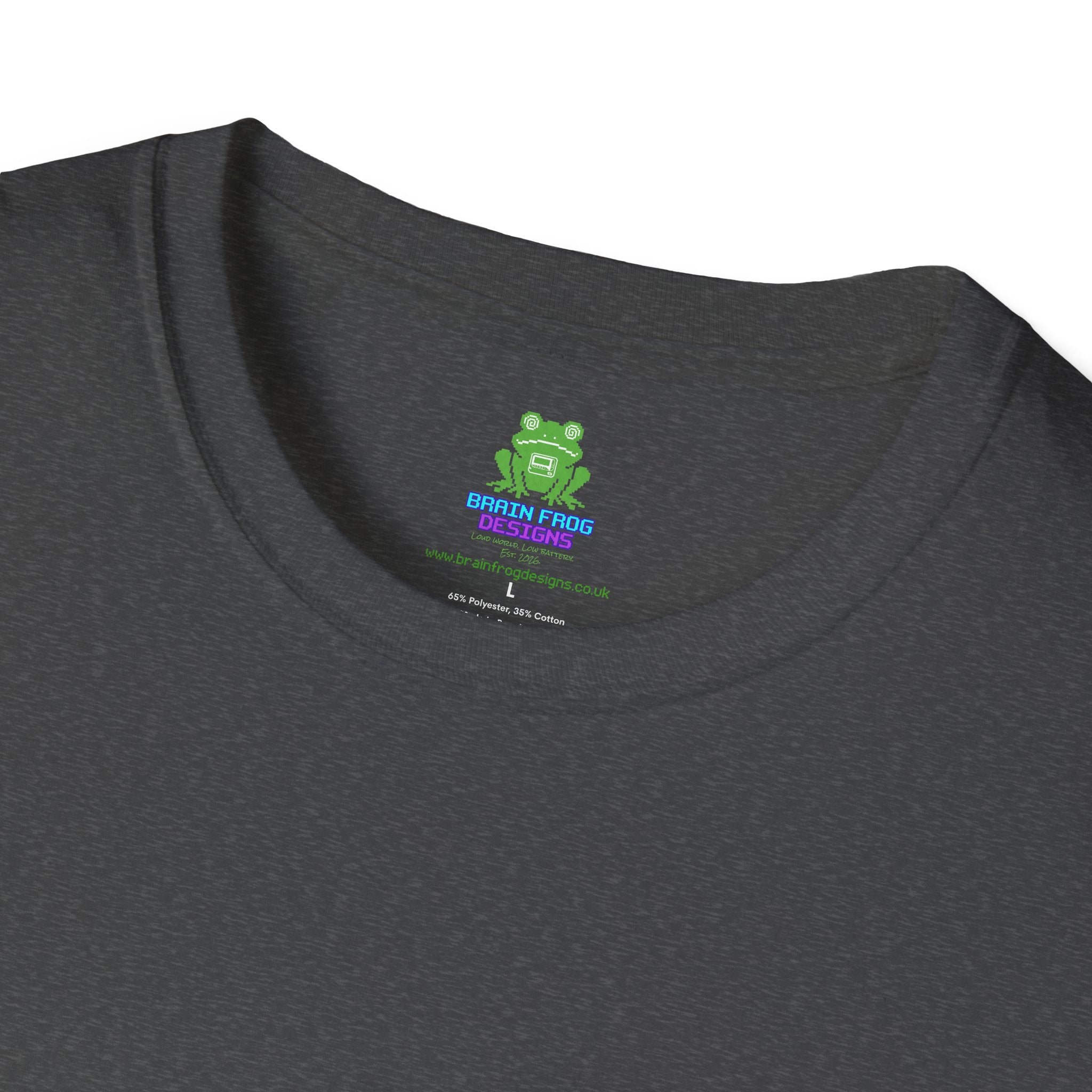 Woman's Plain Tee - Brain Frog Woman's Softstyle Plain T-Shirt - 100% Cotton / Cotton Blend - White / Black / Navy / Grey - 12 colours available