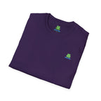 Brain Frog Design Signature T-Shirt - Small Green Brain Frog Logo Tee (Front Chest & Sleeve) - 100% Cotton / Cotton Blend