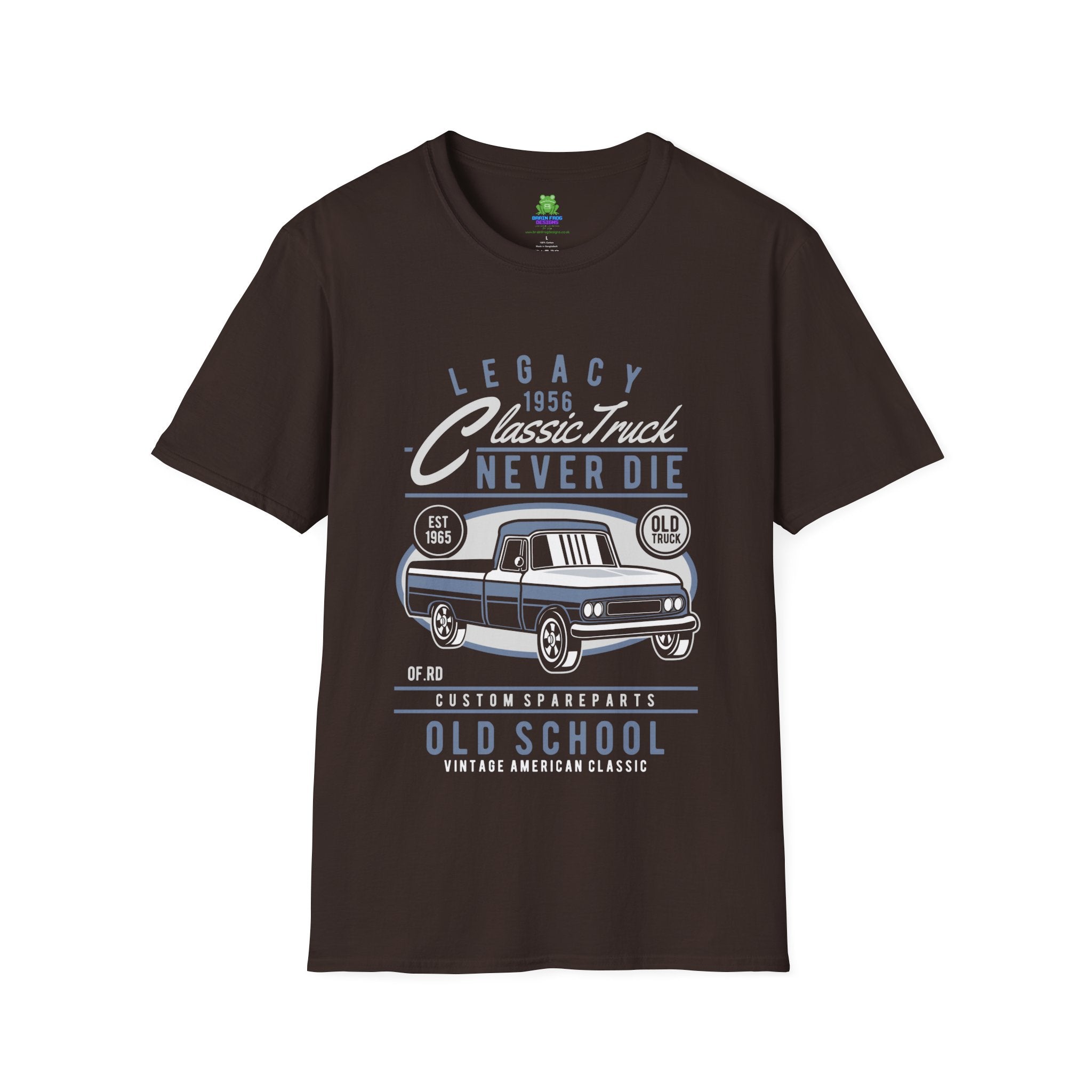 Old School Car T-Shirt - "Legacy Never Die" Vintage Auto Tee - 100% Cotton