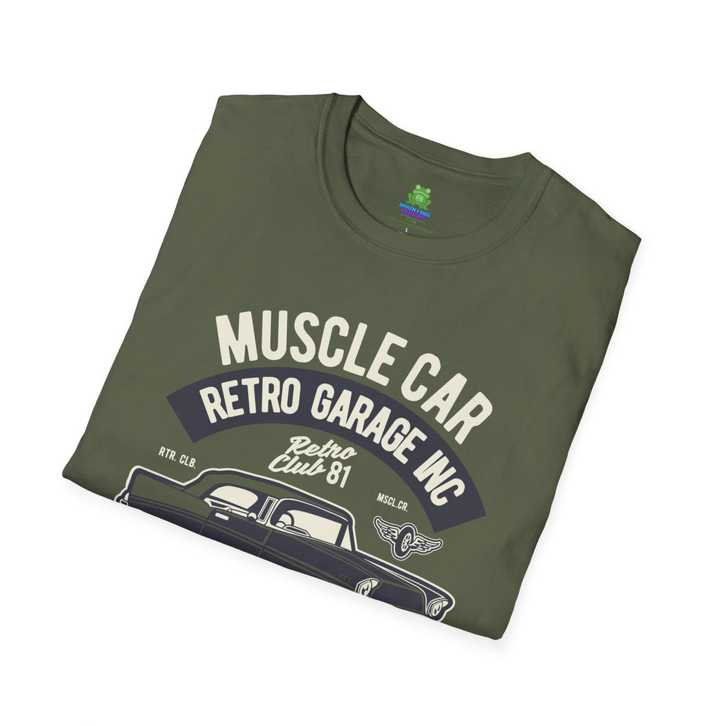 Retro Garage Muscle Car T-Shirt - Classic Speedway Vintage Auto Tee -100% Cotton