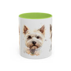 Westie Watercolor Accent Coffee Mug - Cute West Highland Terrier Dog Lover Gift (11/15oz)