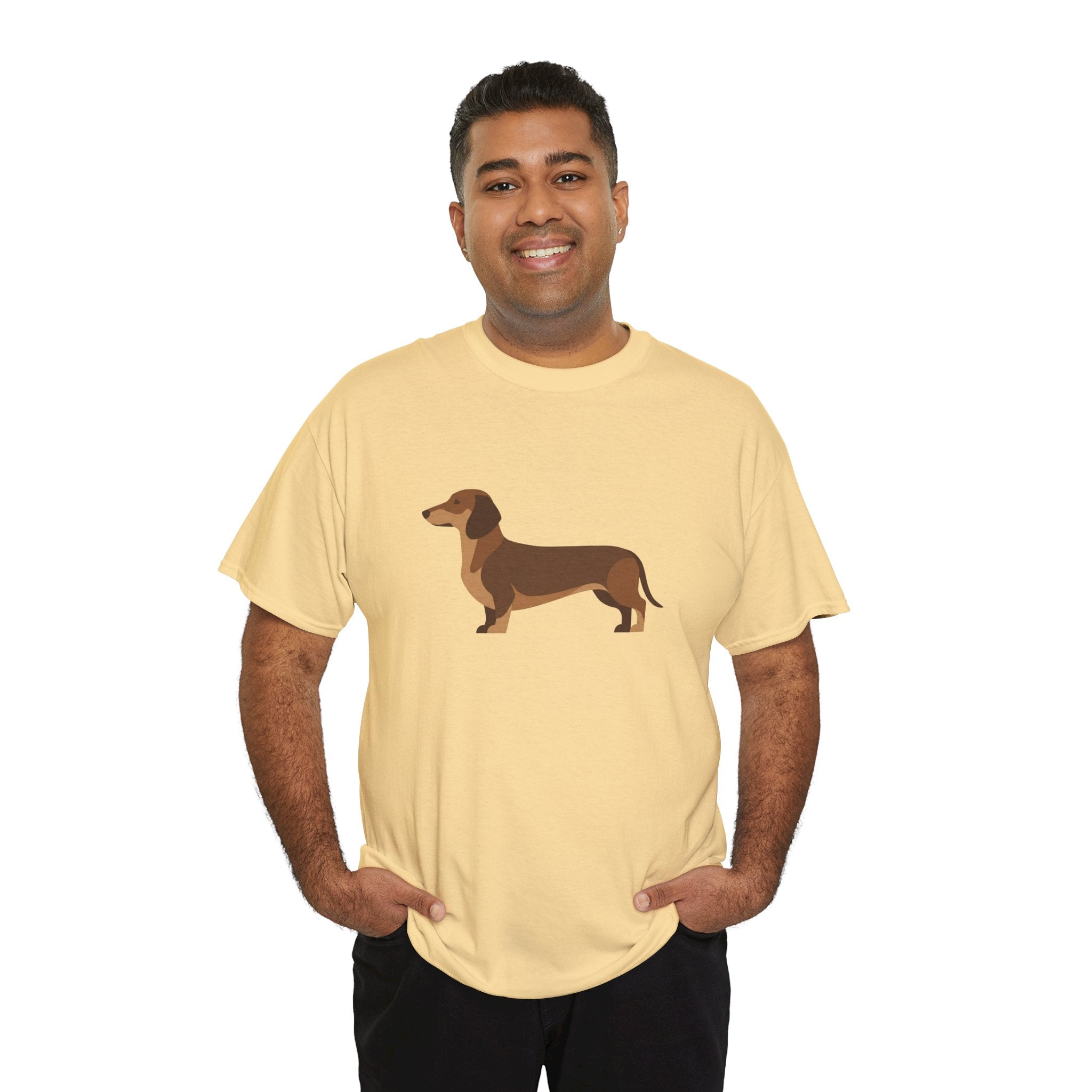 Dachshund Dog T‑Shirt — Cute Brown Sausage Dog Graphic Tee - 100% Cotton