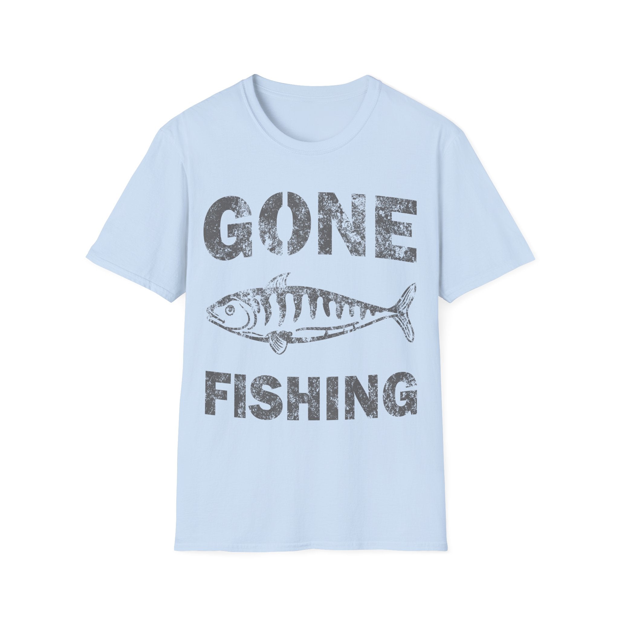 Gone Fishing T-Shirt — Distressed Vintage Fish Graphic, Fishing Gift for Anglers - 100% Cotton / Cotton Blend