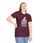Bad Witch T-Shirt - Witch Hat Graphic Halloween Tee - 100% Cotton / Cotton Blend
