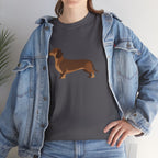 Dachshund Dog T‑Shirt — Cute Brown Sausage Dog Graphic Tee - 100% Cotton