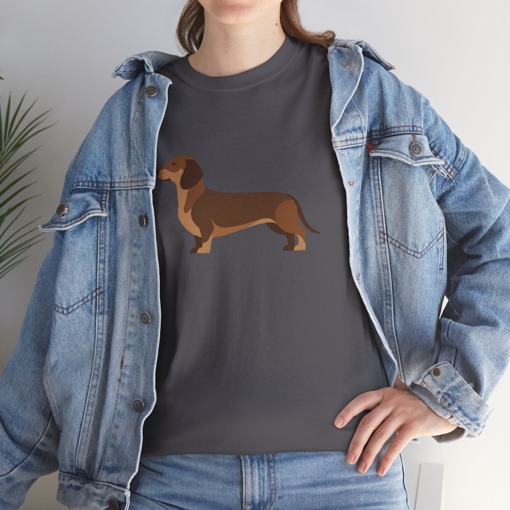 Dachshund Dog T‑Shirt — Cute Brown Sausage Dog Graphic Tee - 100% Cotton