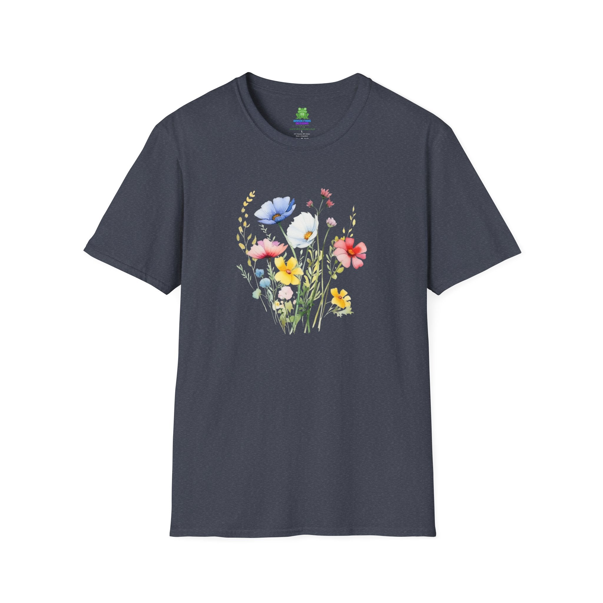 Floral Wildflower Bouquet T-Shirt - Pastel Garden Graphic Tee - 100% Cotton