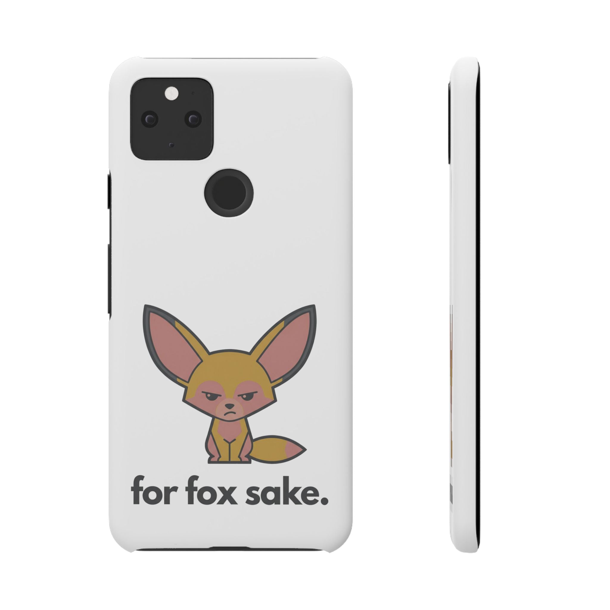 Phone Case — Cute 'for fox sake.' Cartoon Fox Protective Snap Case