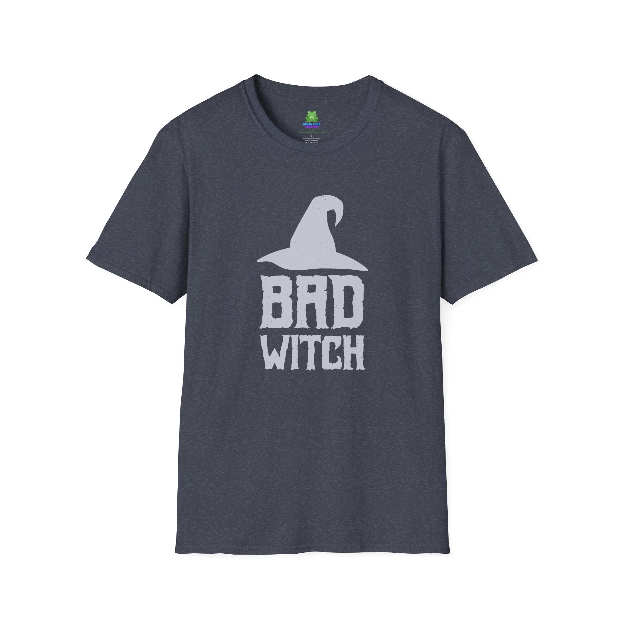 Bad Witch T-Shirt - Witch Hat Graphic Halloween Tee - 100% Cotton / Cotton Blend