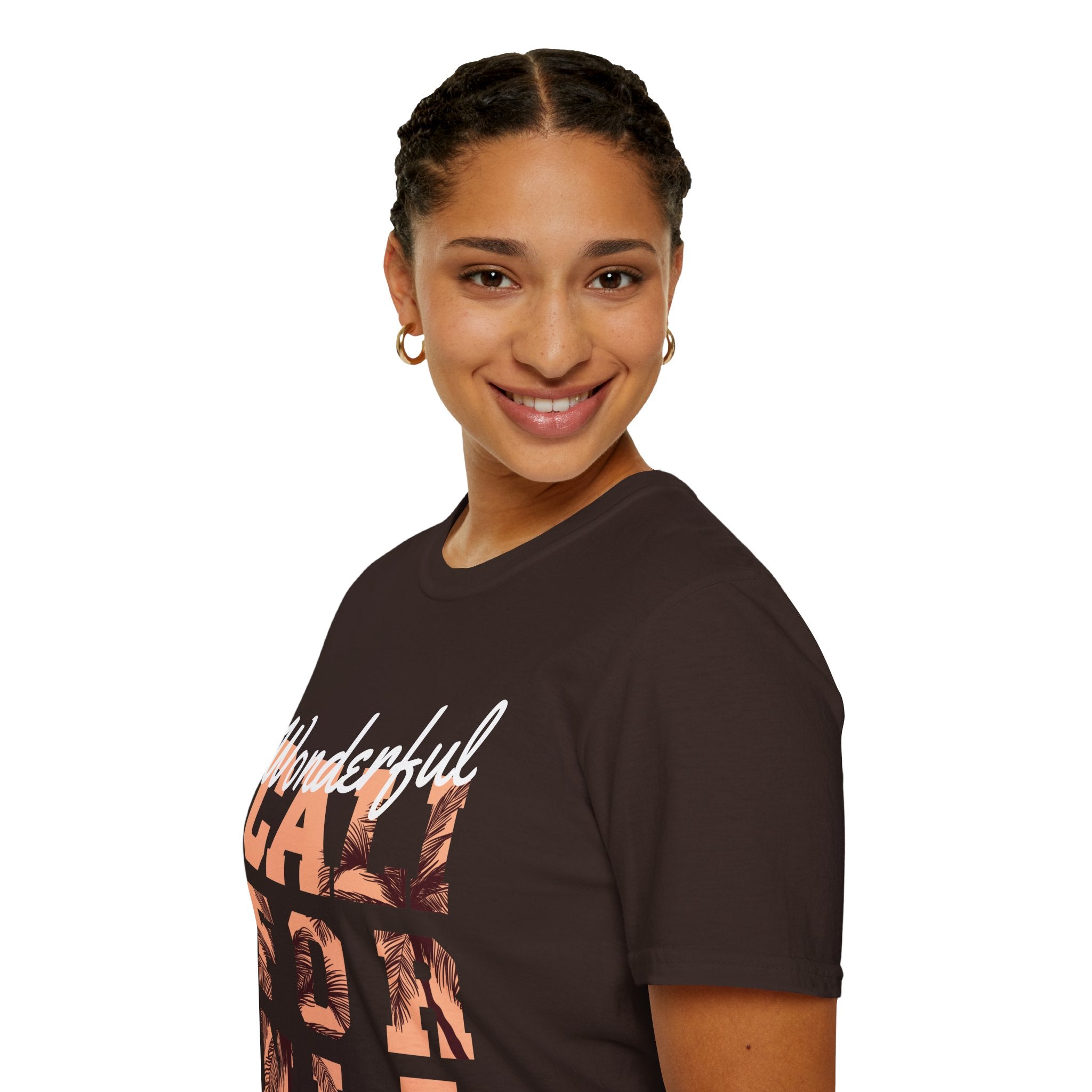 California Palm Photo Tee - Vintage Sunset Graphic T-Shirt - 100% Cotton