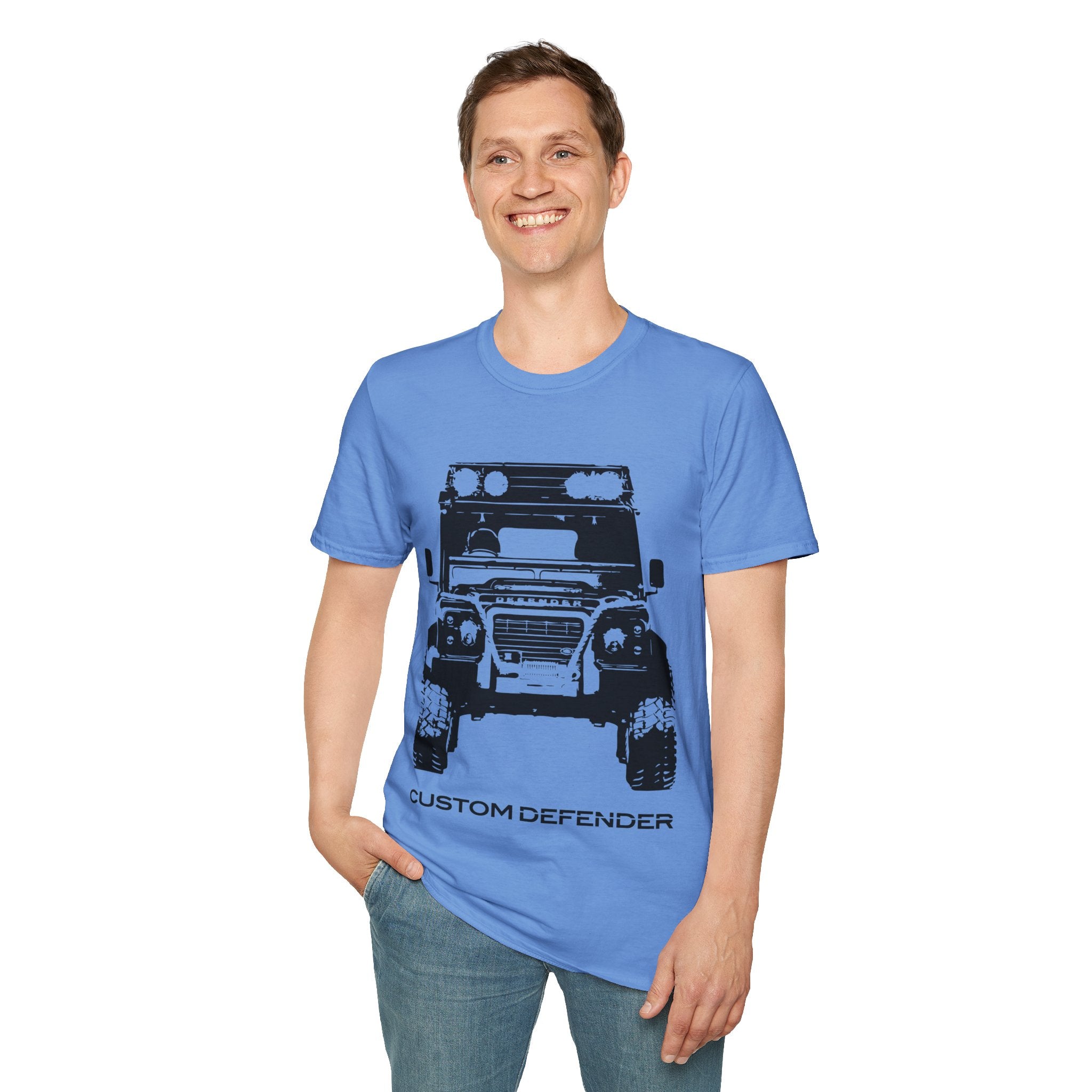 Defender Off-Road Shirt - "Custom Defender" Graphic 4x4 Adventure Tee - 100% Cotton / Cotton Blend