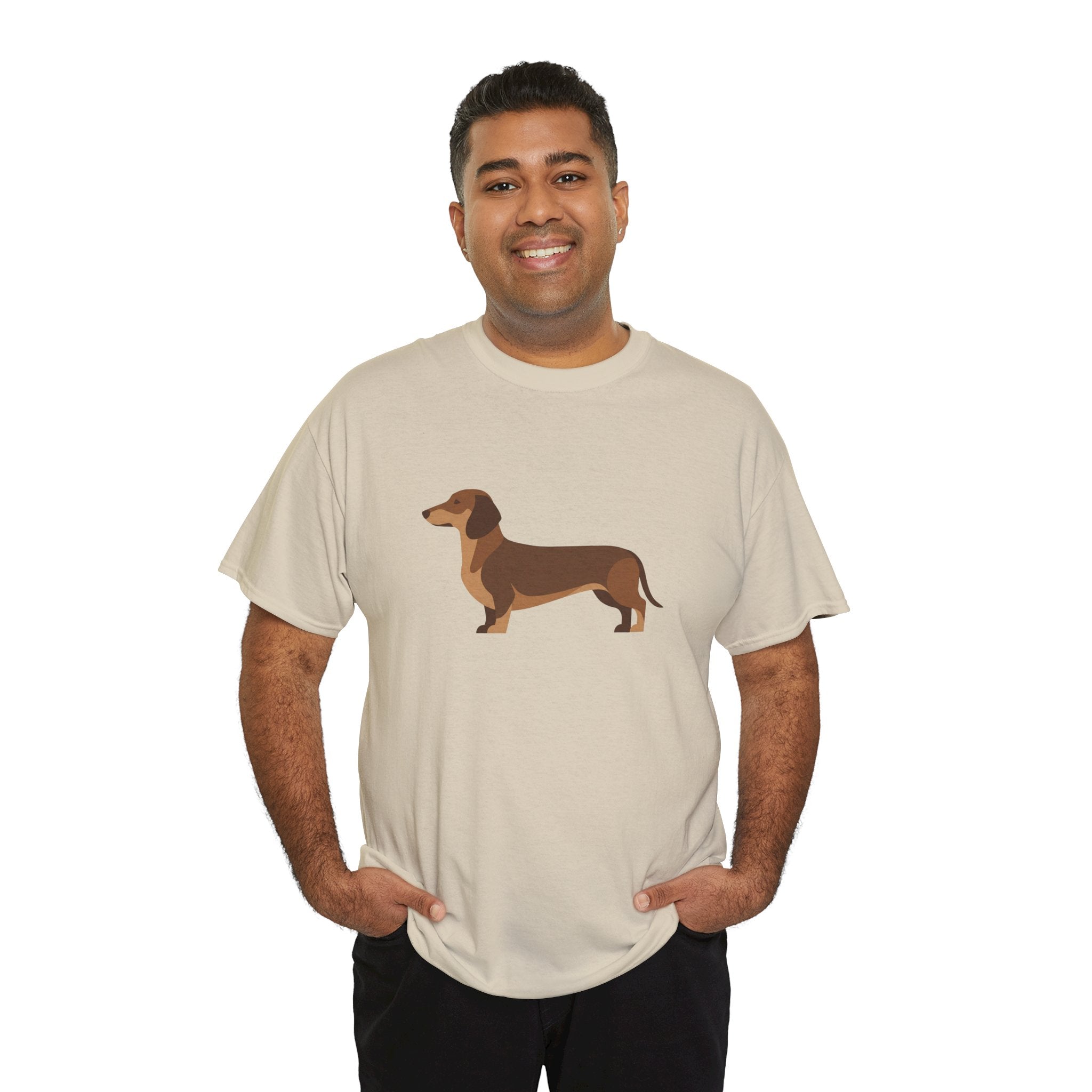 Dachshund Dog T‑Shirt — Cute Brown Sausage Dog Graphic Tee - 100% Cotton