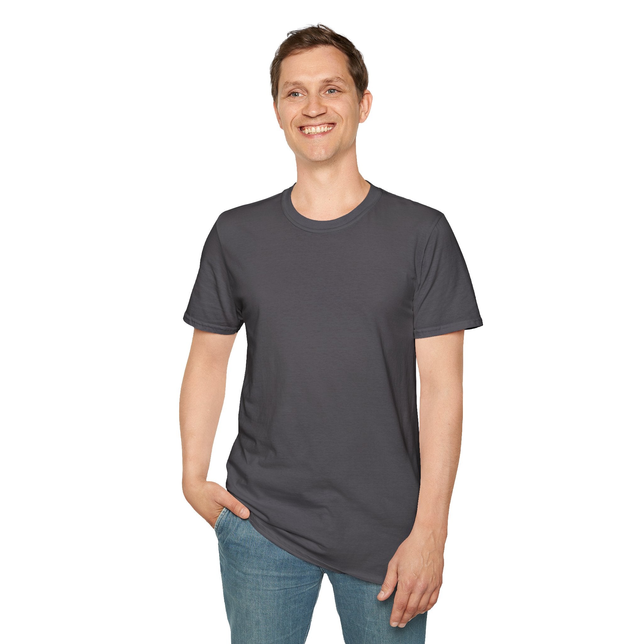 Men's Plain Tee - Brain Frog Men's Softstyle Plain T-Shirt - 100% Cotton / Cotton Blend