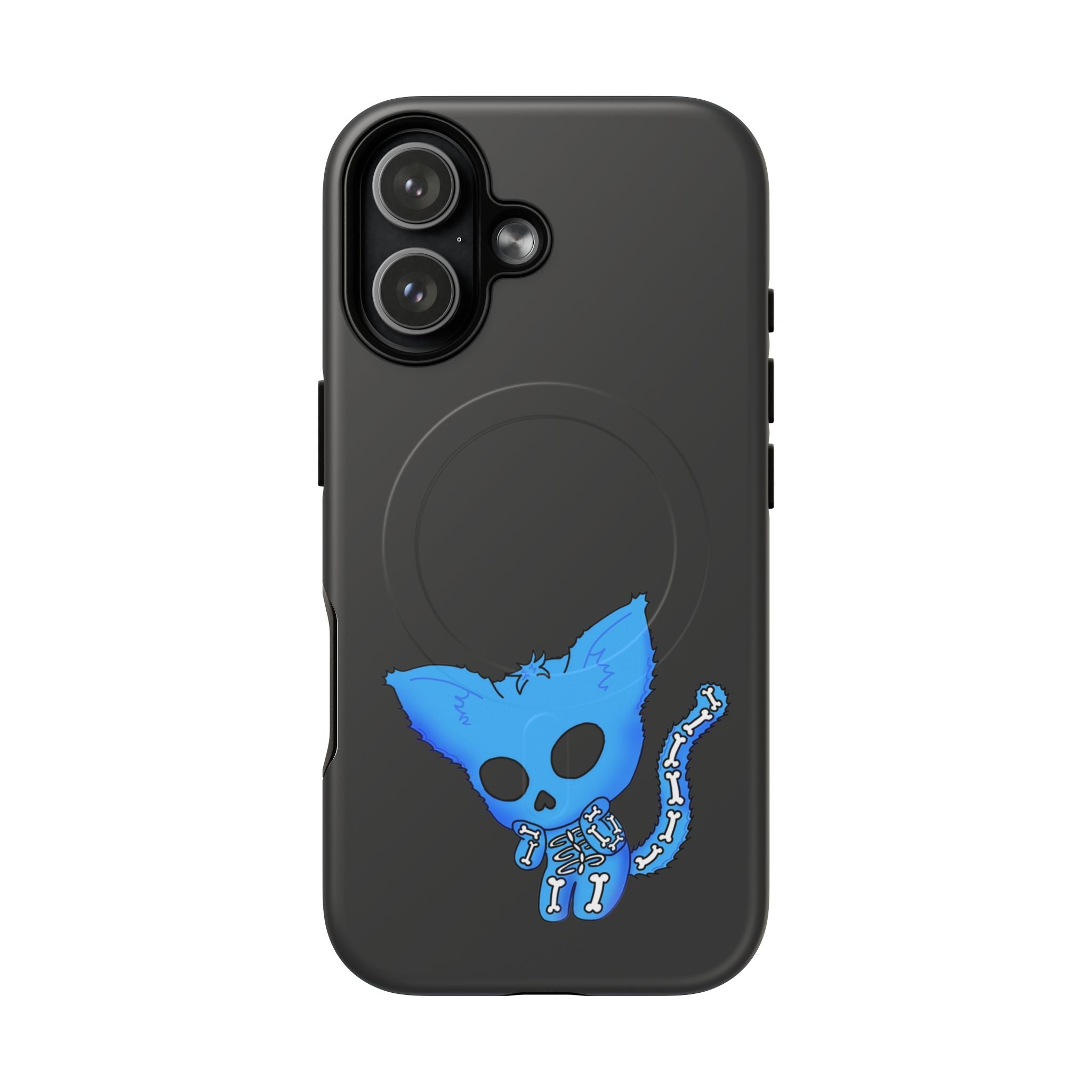 Blue Skeleton Cat Tough Magnetic Phone Case | Unique Design to Brain Frog
