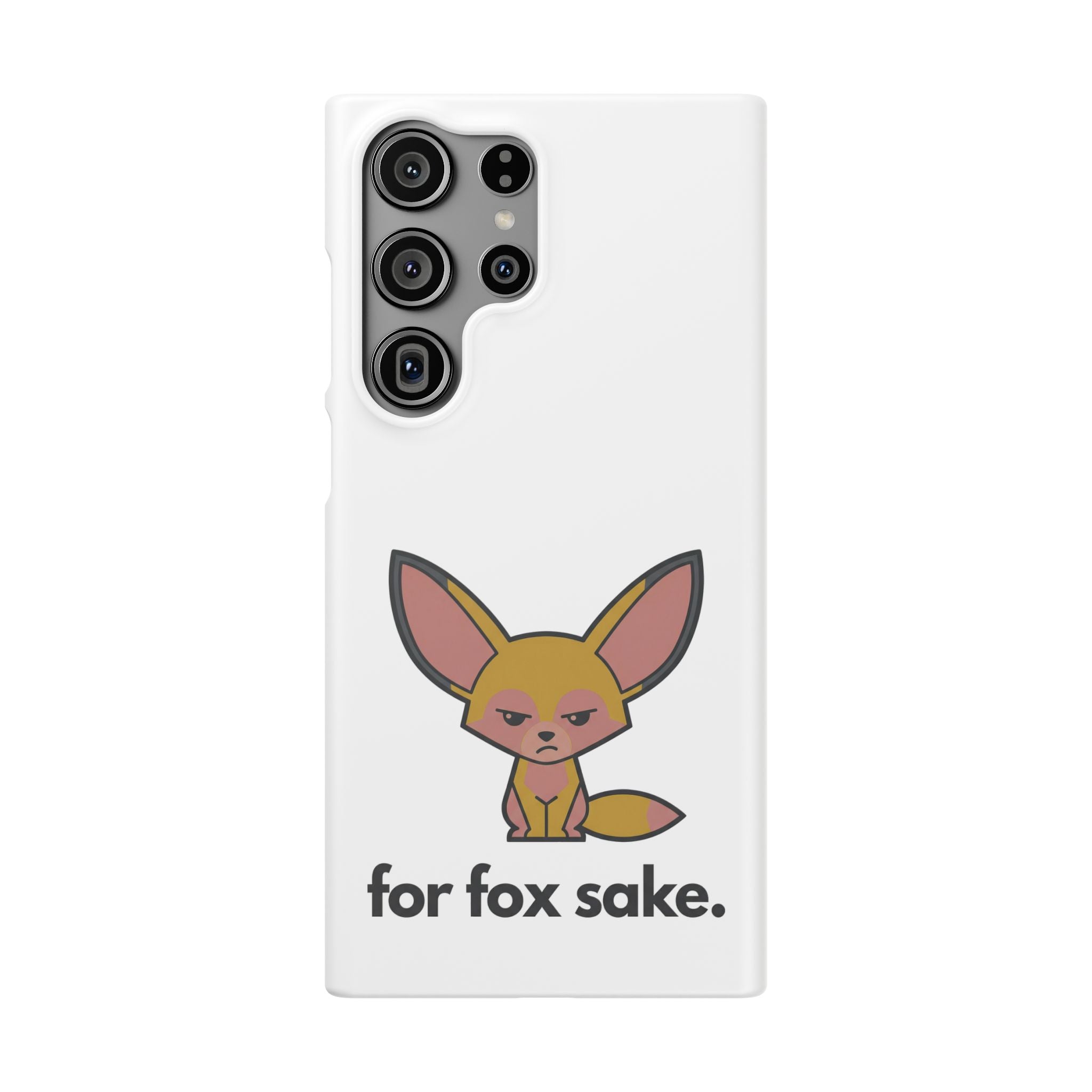 Phone Case — Cute 'for fox sake.' Cartoon Fox Protective Snap Case
