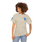 Blue Skeleton Cat Graphic Tee - Cute Creepy Kitty Shirt - 100% Cotton