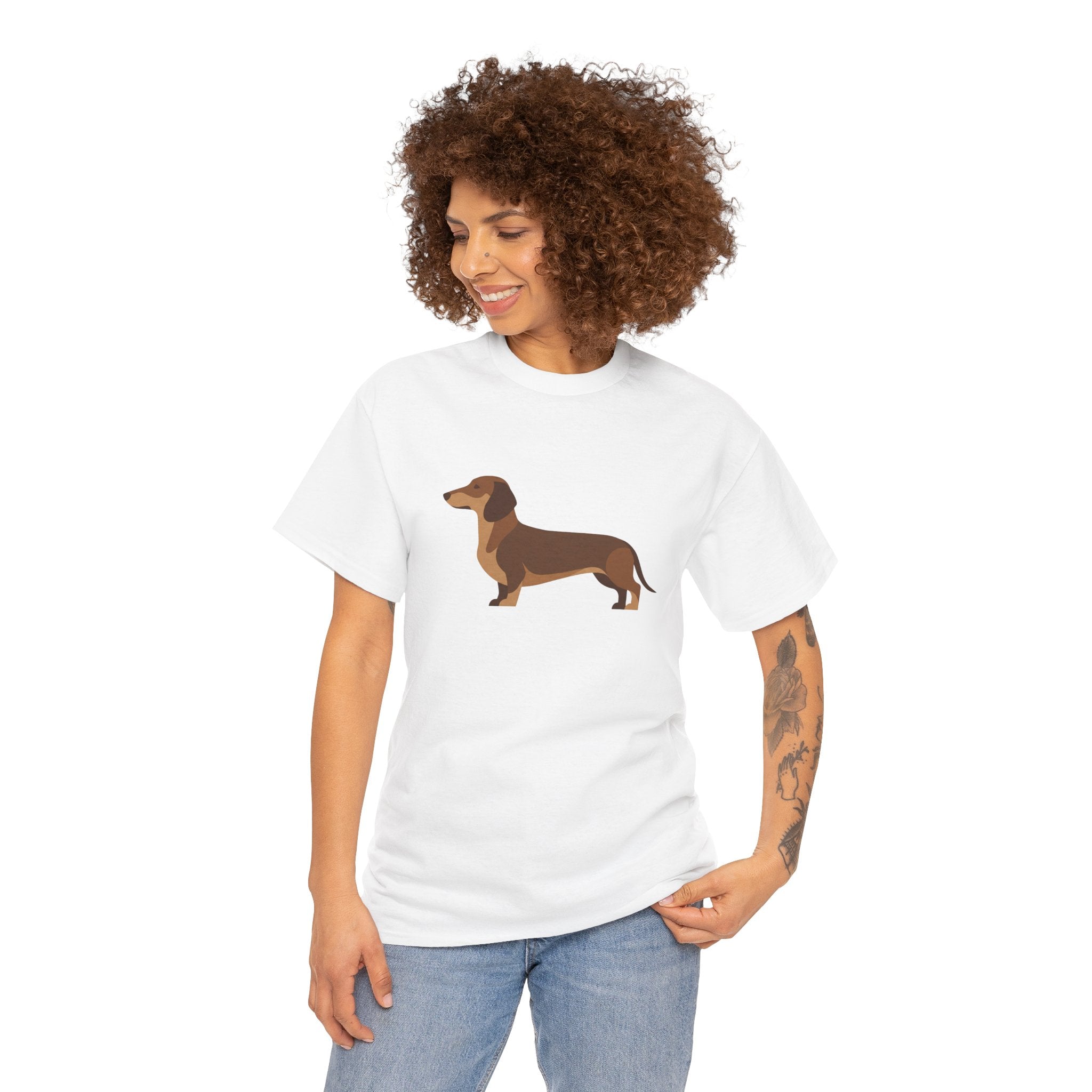Dachshund Dog T‑Shirt — Cute Brown Sausage Dog Graphic Tee - 100% Cotton
