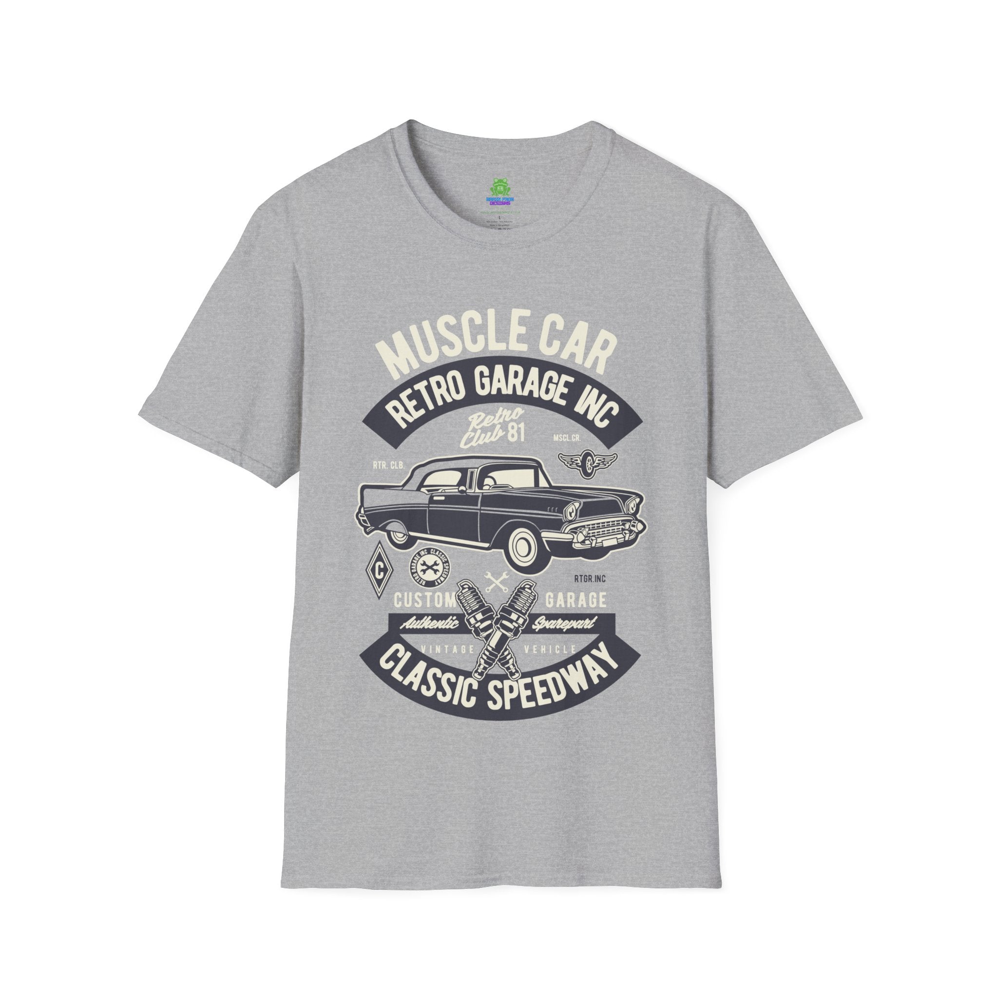 Retro Garage Muscle Car T-Shirt - Classic Speedway Vintage Auto Tee -100% Cotton