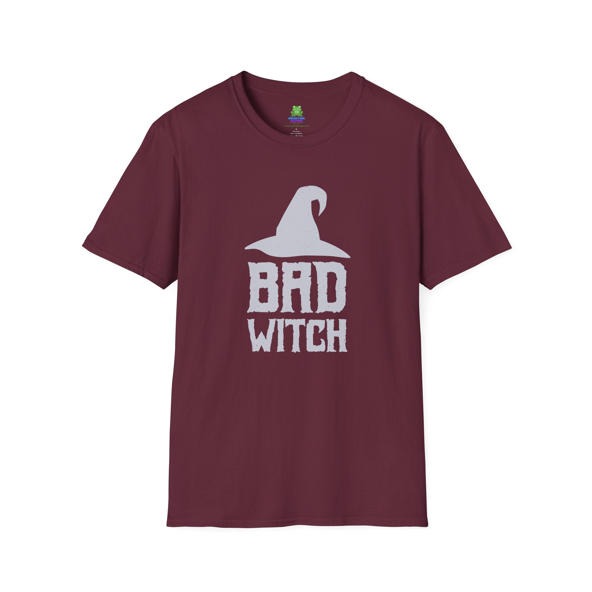 Bad Witch T-Shirt - Witch Hat Graphic Halloween Tee - 100% Cotton / Cotton Blend
