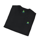 Brain Frog Design Signature T-Shirt - Small Green Brain Frog Logo Tee (Front Chest & Sleeve) - 100% Cotton