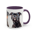 Staffy Dog Portrait Accent Coffee Mug (11/15oz) - Staffordshire Bull Terrier Portrait Mug