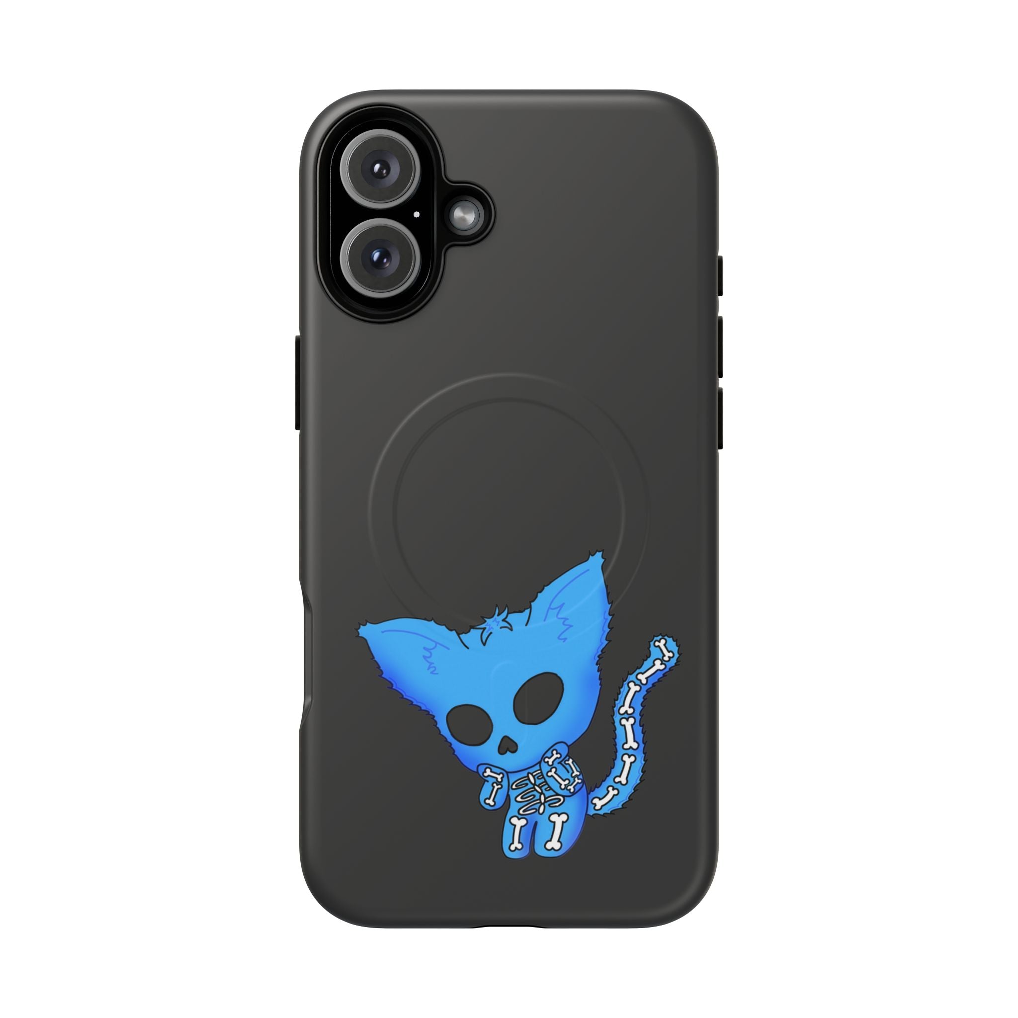 Blue Skeleton Cat Tough Magnetic Phone Case | Unique Design to Brain Frog