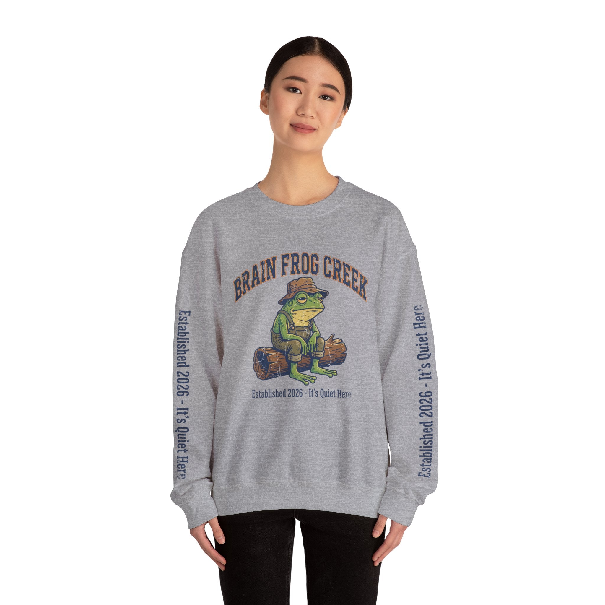Signature Brain Frog Creek Sweatshirt - Vintage Fisherman Frog Crewneck