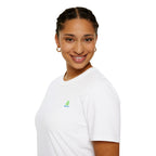 Brain Frog Design Signature T-Shirt - Small Green Brain Frog Logo Tee (Front Chest & Sleeve) - 100% Cotton / Cotton Blend