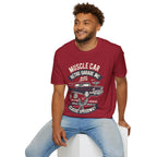 Retro Garage Muscle Car T-Shirt - Classic Speedway Vintage Auto Tee -100% Cotton