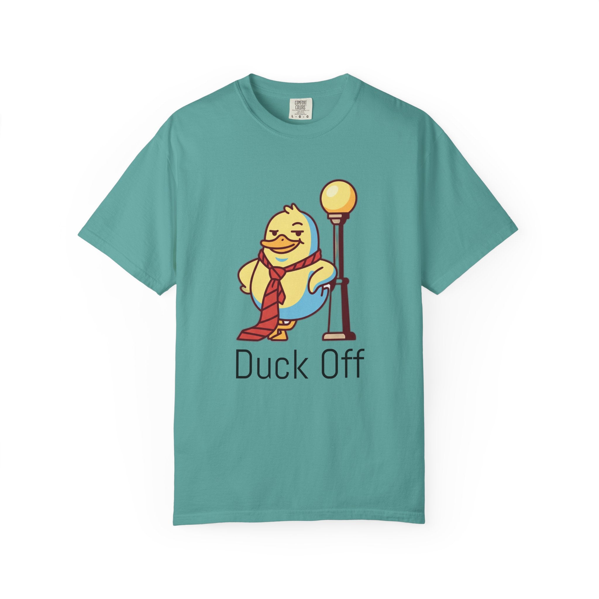 Duck Off T-Shirt — Kawaii Cheeky Duck in Red Tie - 100% Cotton