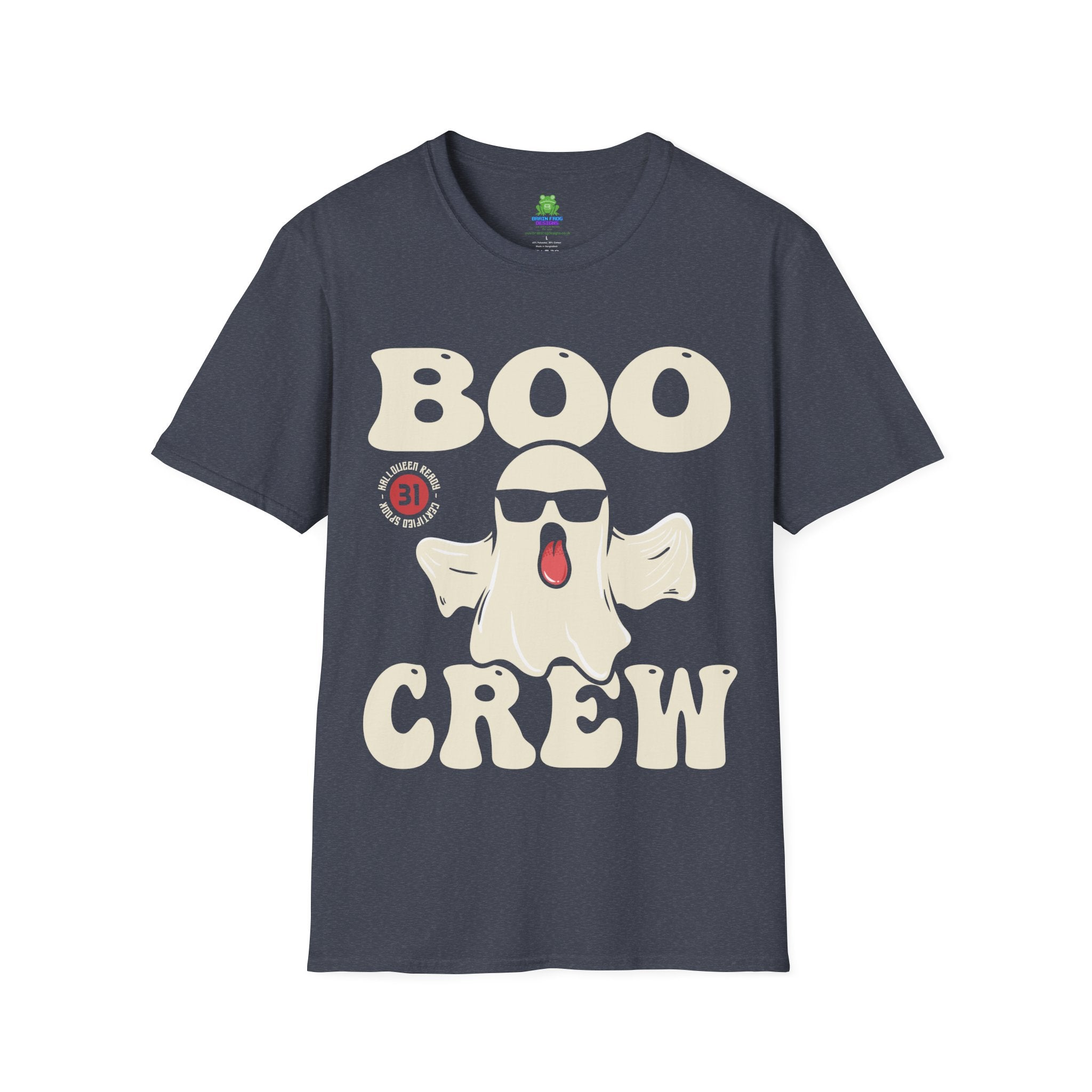 Boo Crew Halloween T-Shirt - Cool Ghost Graphic Tee - 100% Cotton / Cotton Blend