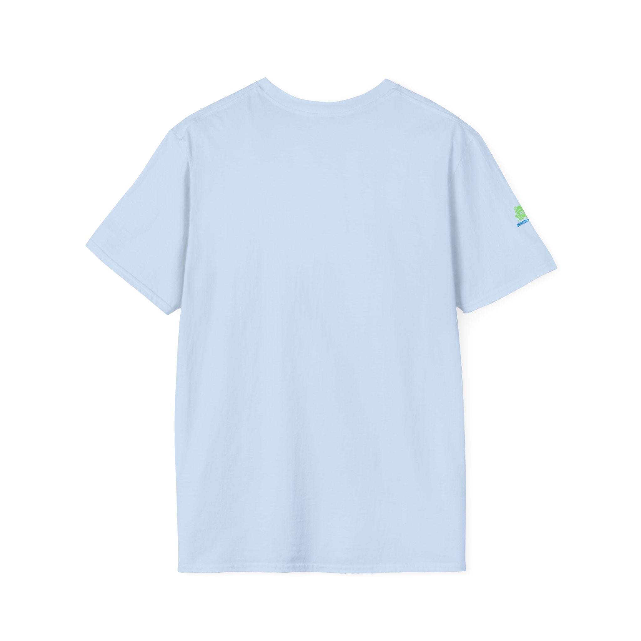 Brain Frog Design Signature T-Shirt - Small Green Brain Frog Logo Tee (Front Chest & Sleeve) - 100% Cotton