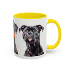 Staffy Dog Portrait Accent Coffee Mug (11/15oz) - Staffordshire Bull Terrier Portrait Mug