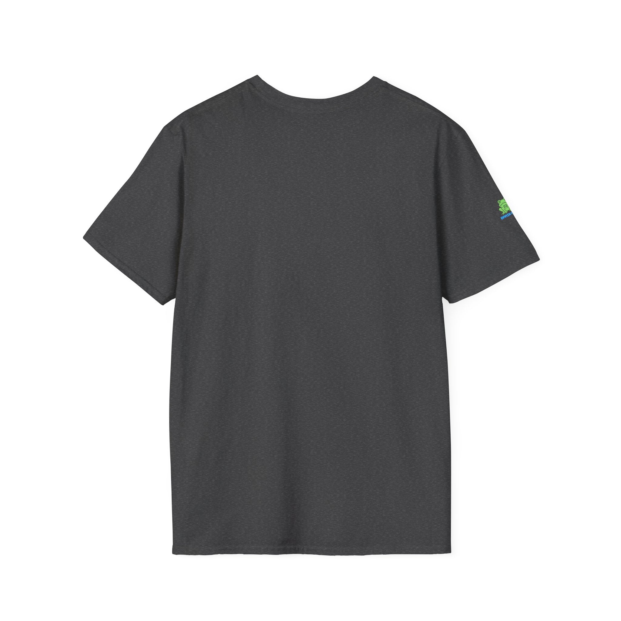 Brain Frog Design Signature T-Shirt - Small Green Brain Frog Logo Tee (Front Chest & Sleeve) - 100% Cotton