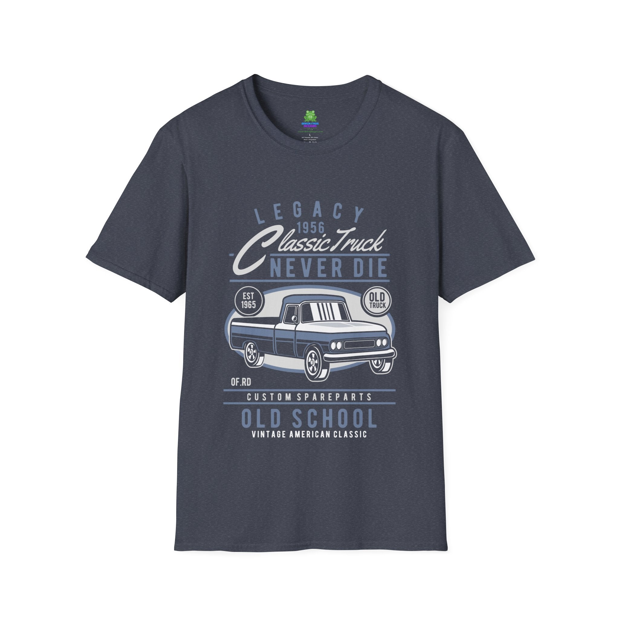 Old School Car T-Shirt - "Legacy Never Die" Vintage Auto Tee - 100% Cotton
