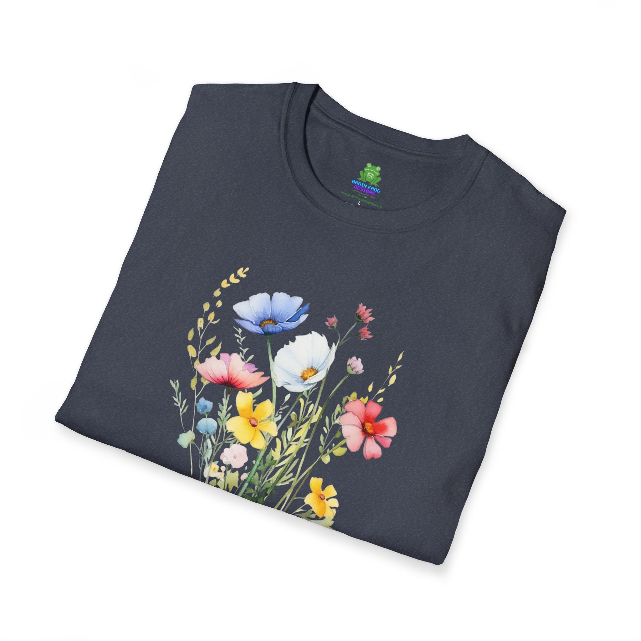 Floral Wildflower Bouquet T-Shirt - Pastel Garden Graphic Tee - 100% Cotton