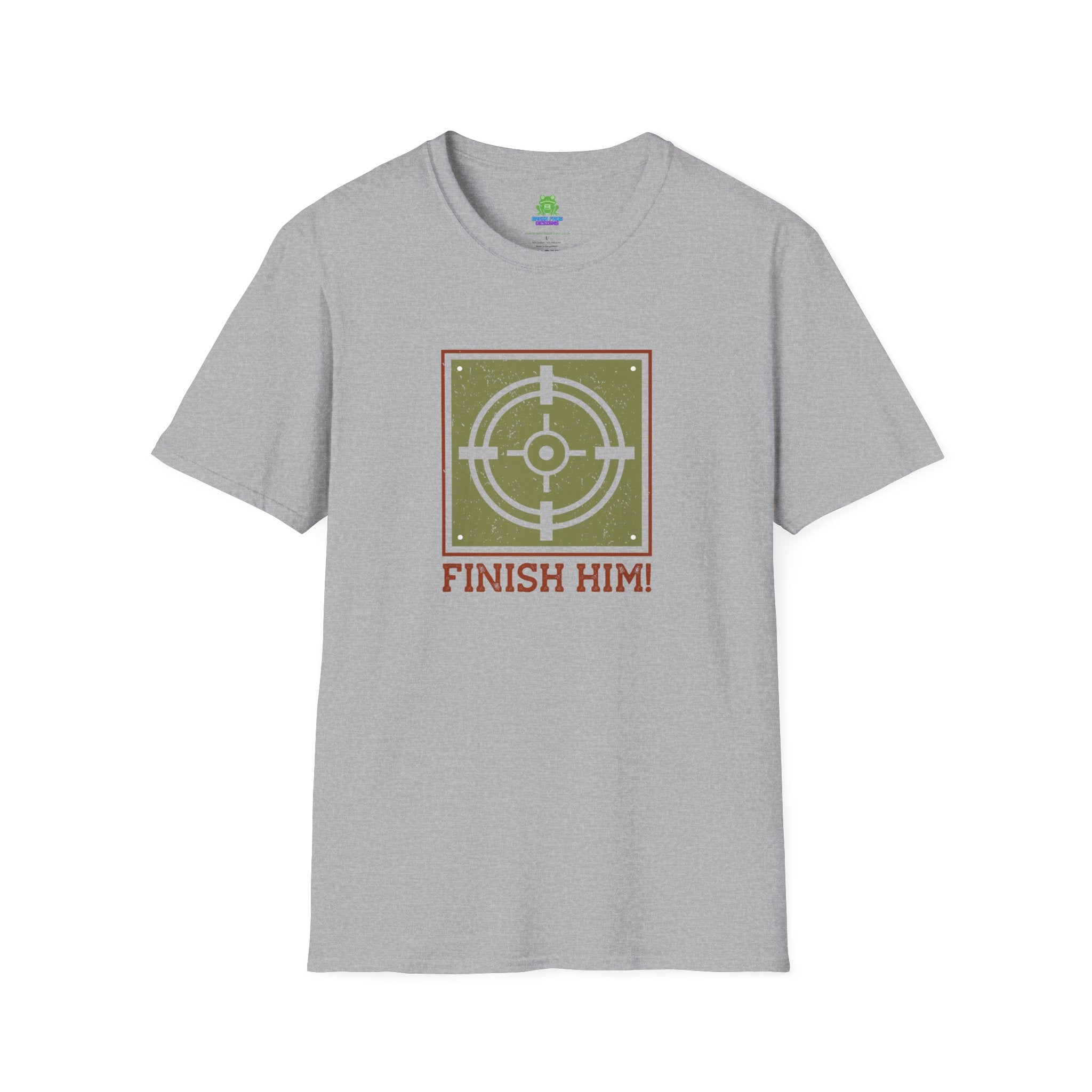 Finish Him! Gamer Target Graphic T‑Shirt - 100% Cotton / Cotton Blend