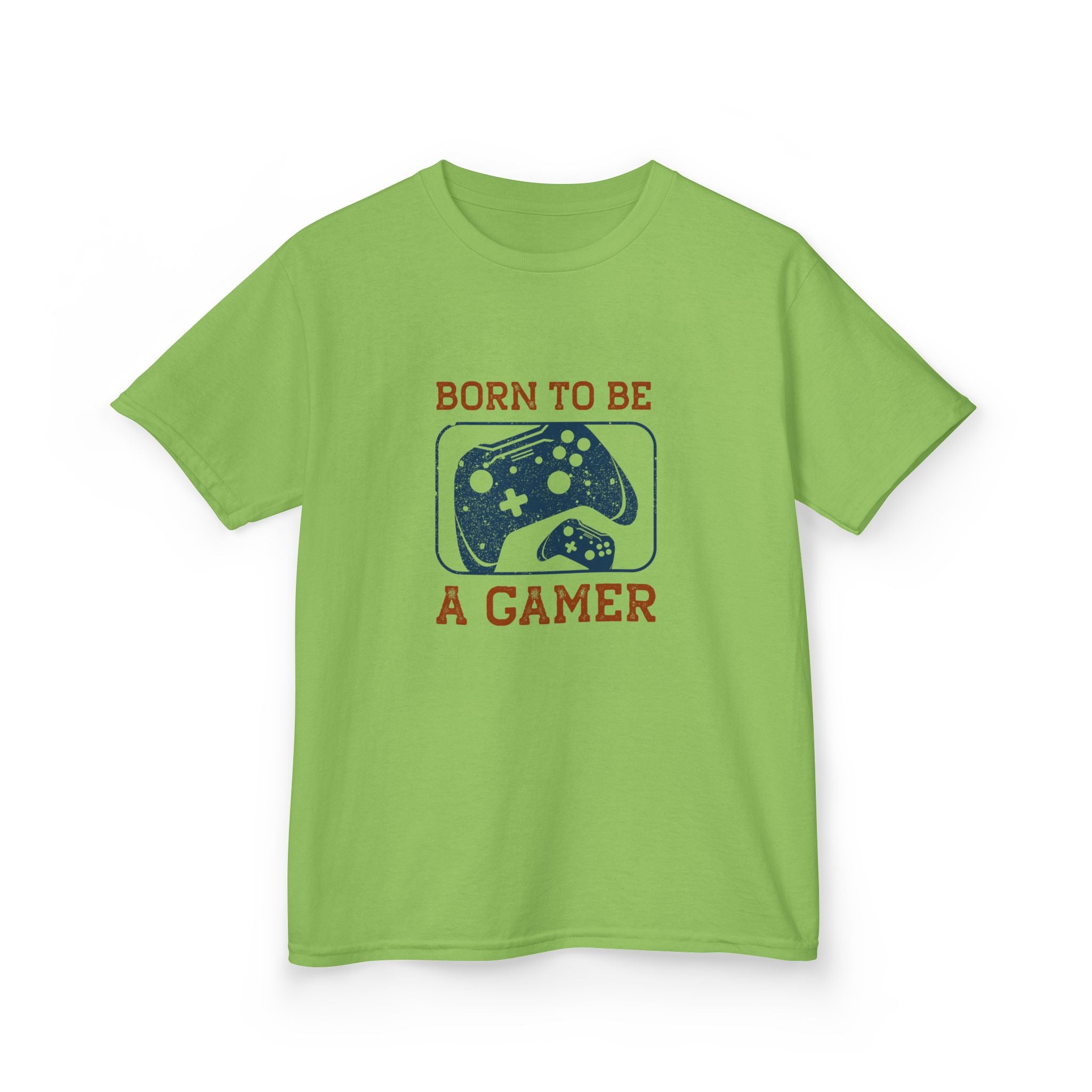 Kids Tee - "Born to Be a Gamer" Retro Game Controller Shirt - 100% Cotton / Cotton Blend