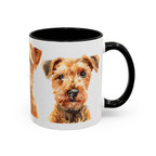 Irish Terrier Dog Portrait Accent Coffee Mug - Cute Terrier Face Ceramic Coffee Cup (11/15oz)