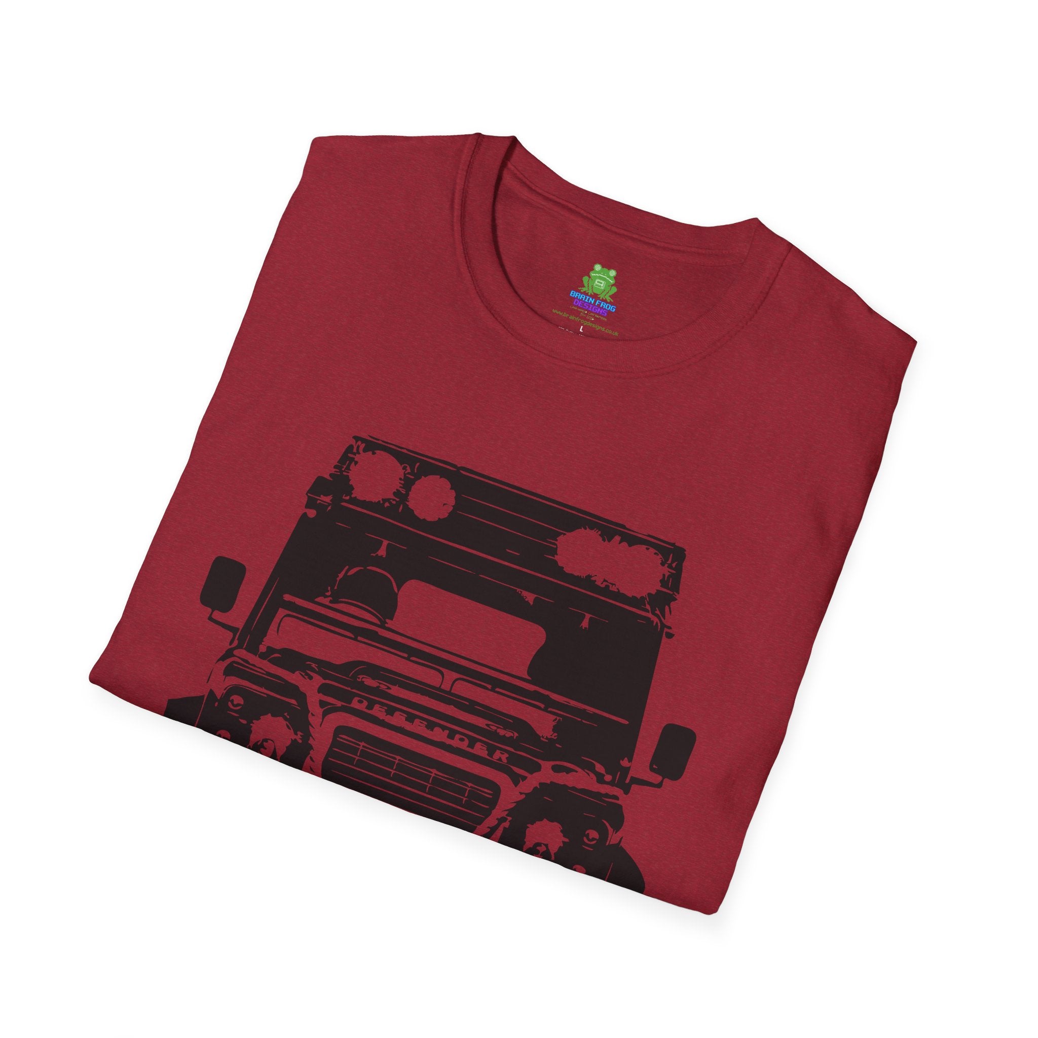 Defender Off-Road Shirt - "Custom Defender" Graphic 4x4 Adventure Tee - 100% Cotton / Cotton Blend