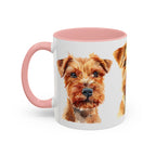 Irish Terrier Dog Portrait Accent Coffee Mug - Cute Terrier Face Ceramic Coffee Cup (11/15oz)