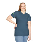 Brain Frog Design Signature T-Shirt - Small Green Brain Frog Logo Tee (Front Chest & Sleeve) - 100% Cotton / Cotton Blend
