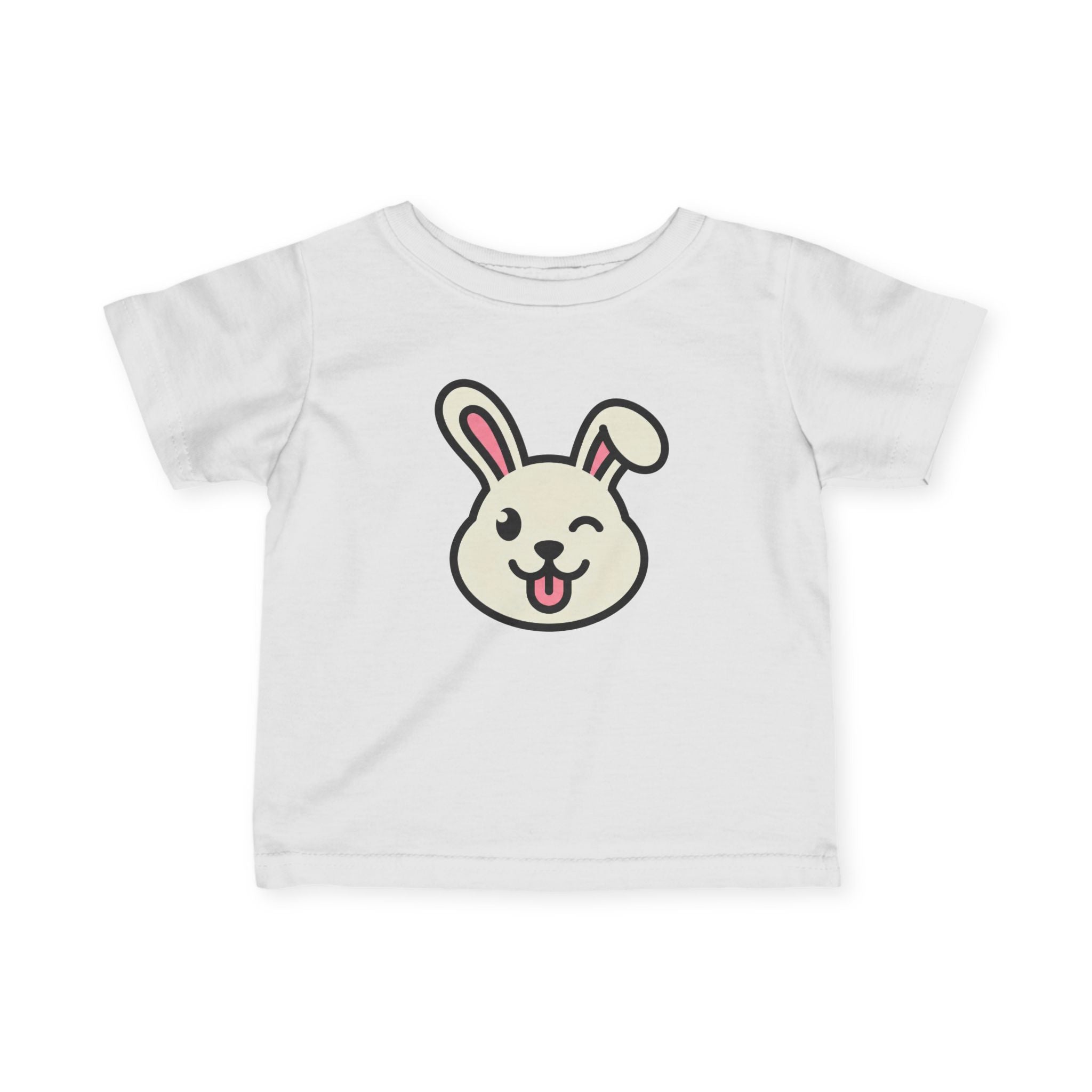 Cute Winking Bunny Infant Tee - Baby Graphic T Shirt - 100% Cotton